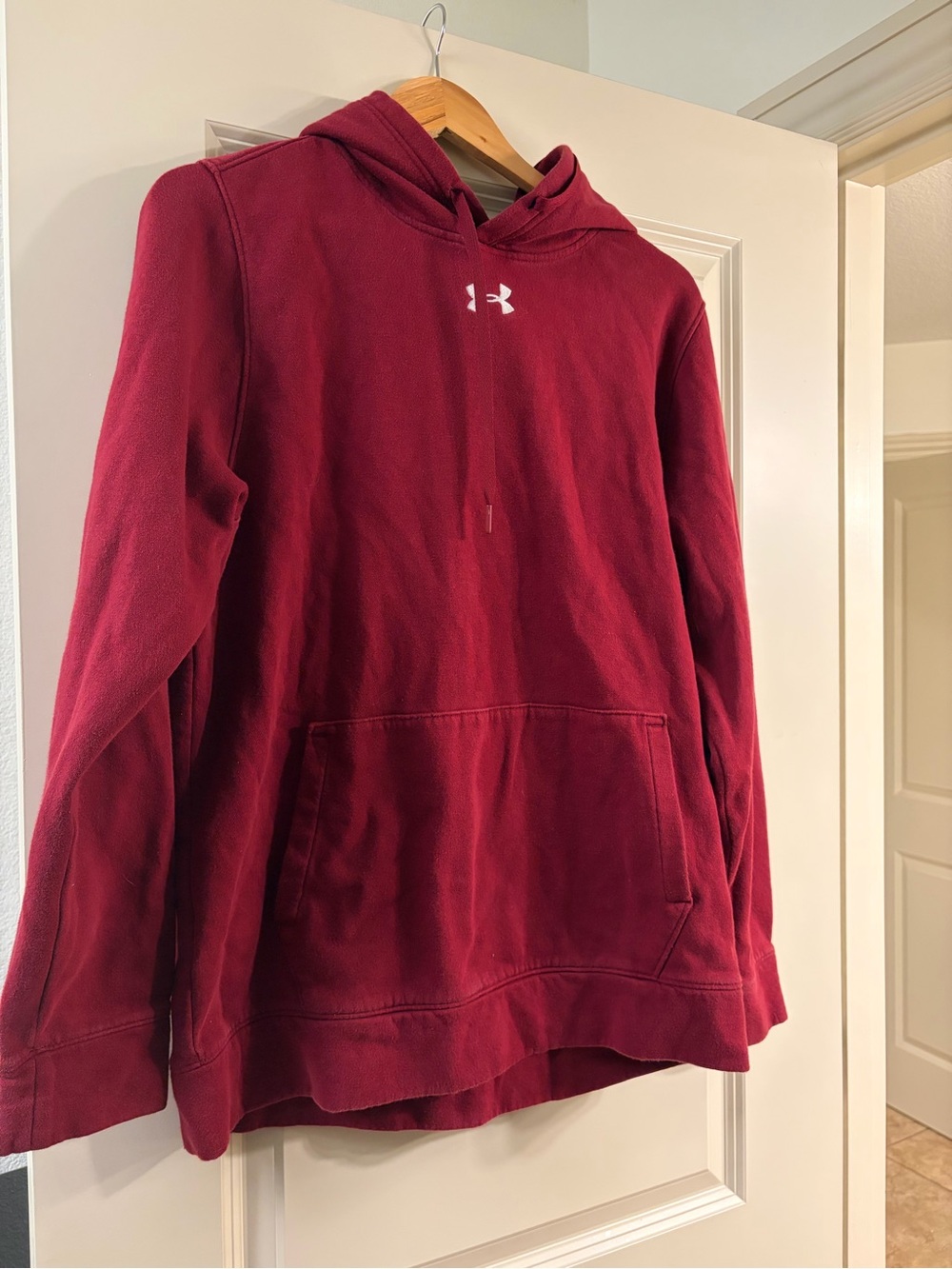 Mens Red Hooded Sweatshirt